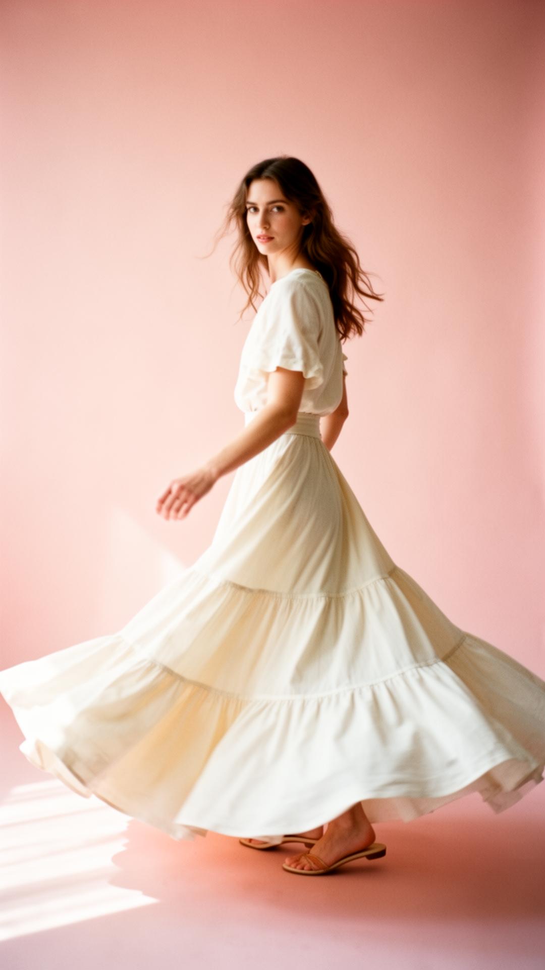 Dreamy long tiered skirt